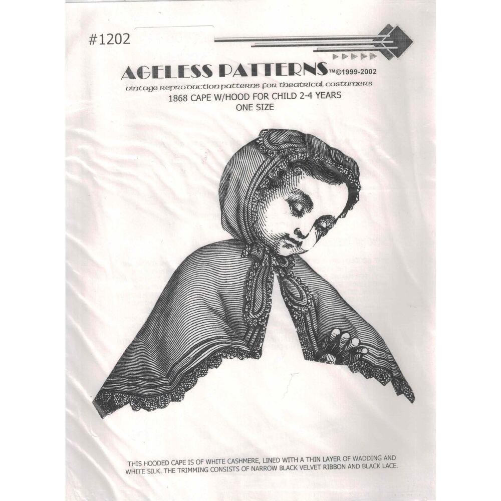 New Ageless Patterns Lot 18th-19th Century Girl's Capes, Aprons, Bonnets